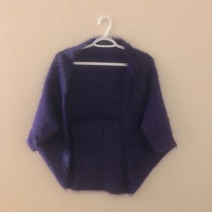vintage purple faux fur shawl